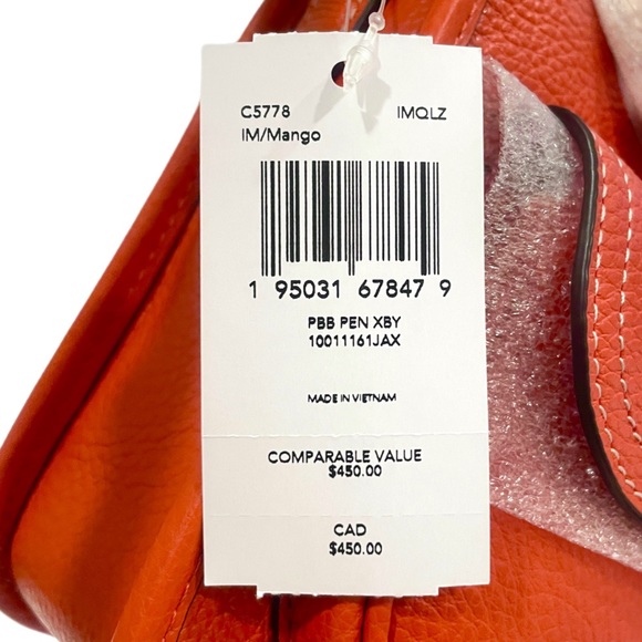 COACH Pennie Crossbody With Coin Case Gold/Mango Leather Style C5778 - Picture 12 of 14